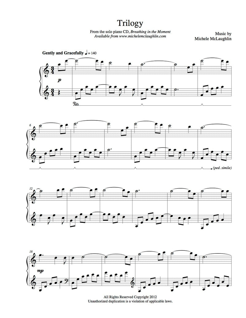 Trilogy (PDF Sheet Music) - Michele McLaughlin Music