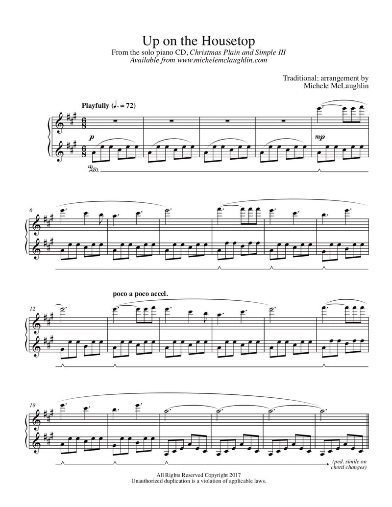 Up On The Housetop (PDF Sheet Music) - Michele McLaughlin Music