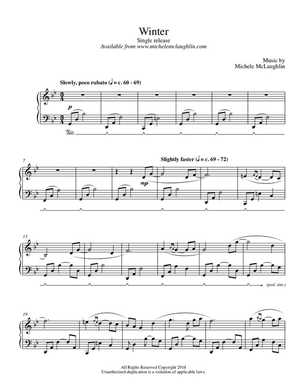 Winter (PDF Sheet Music) - Michele McLaughlin Music